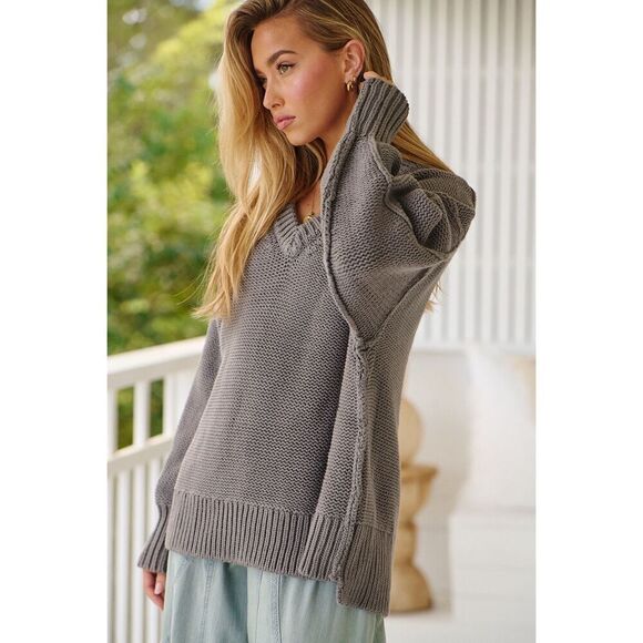 Free People Alli Oversized Chunky Heavy Sweater Medium - Picture 6 of 16